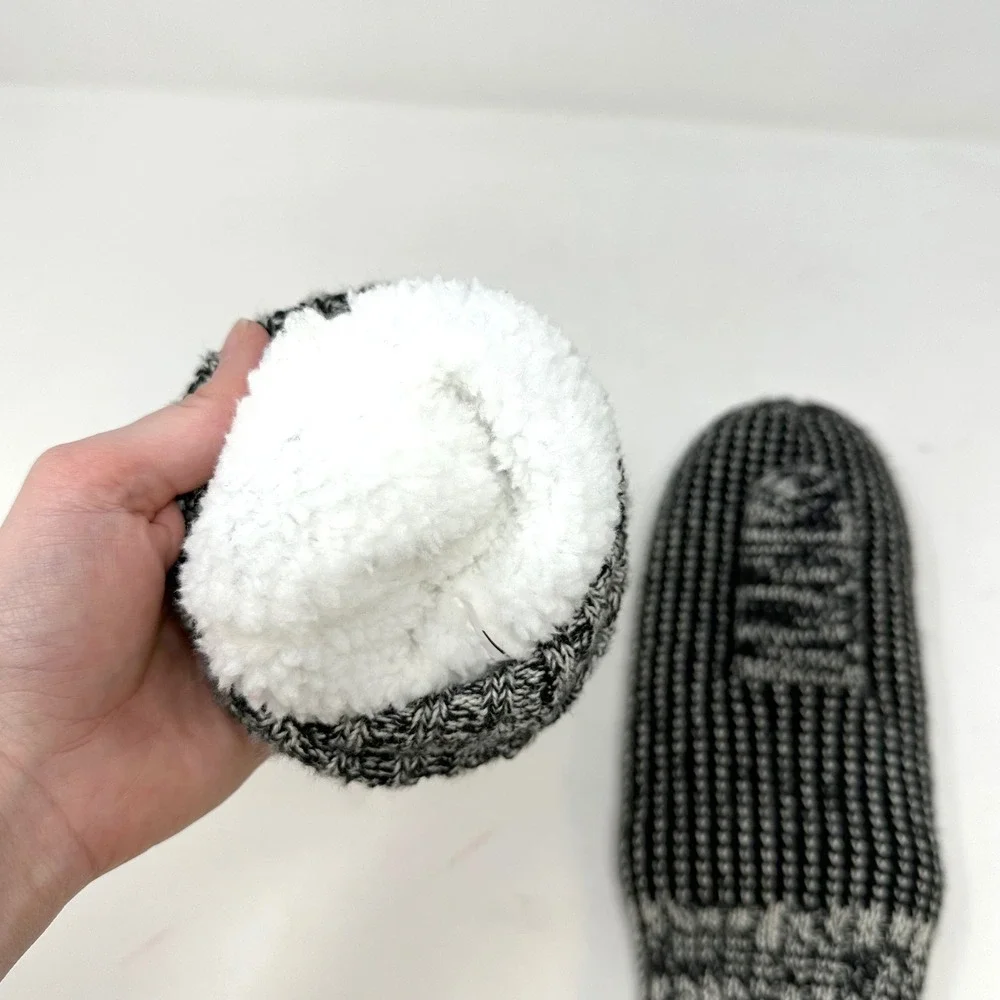 L.L. Bean Knit Sherpa Lined Mittens Black OS‎